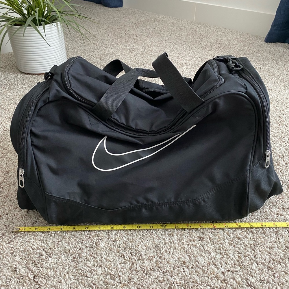 Nike Black and White Duffel Bag